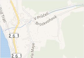 Broskvoňová v obci Ústí nad Labem - mapa ulice