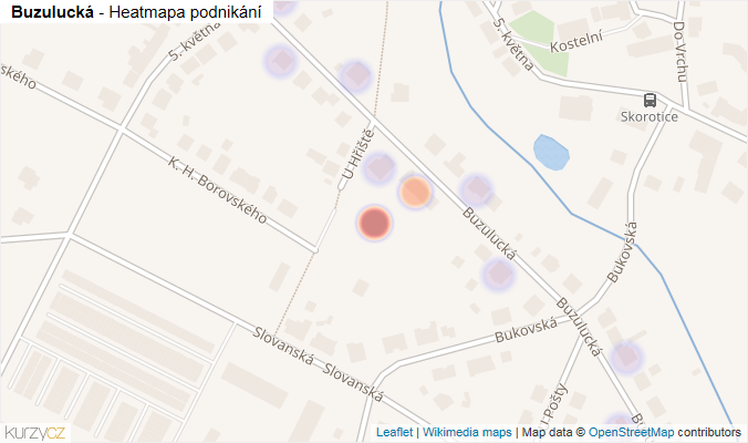 Mapa Buzulucká - Firmy v ulici.