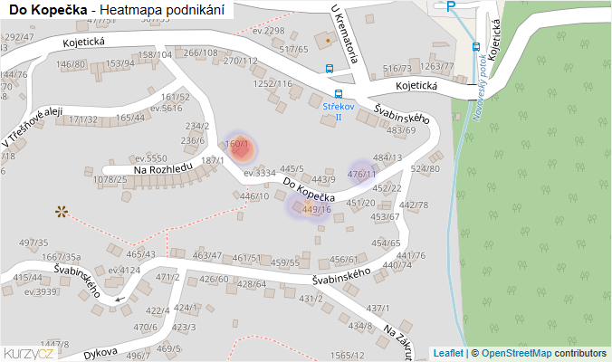 Mapa Do Kopečka - Firmy v ulici.
