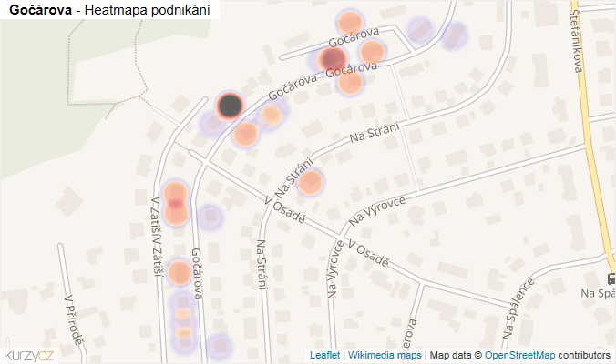 Mapa Gočárova - Firmy v ulici.