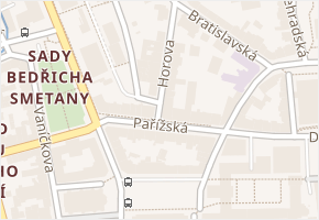Horova v obci Ústí nad Labem - mapa ulice