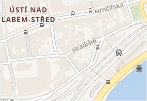 Hradiště v obci Ústí nad Labem - mapa ulice