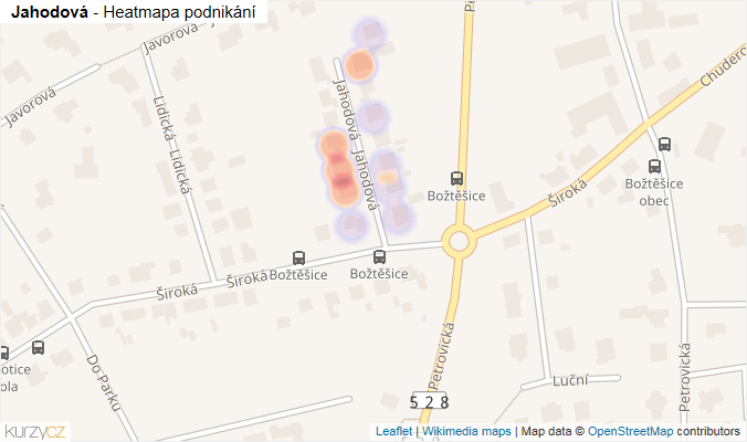 Mapa Jahodová - Firmy v ulici.