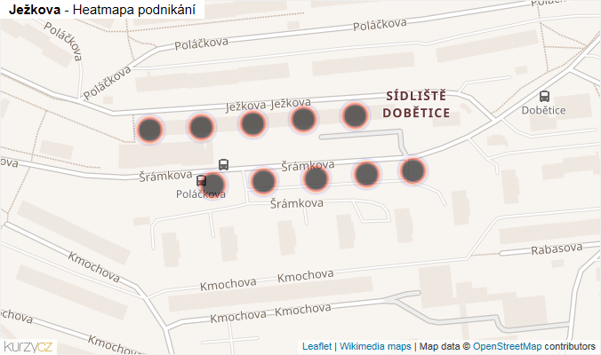 Mapa Ježkova - Firmy v ulici.