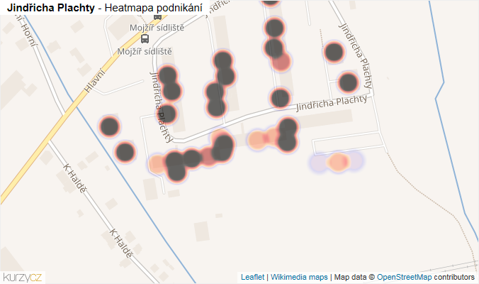 Mapa Jindřicha Plachty - Firmy v ulici.