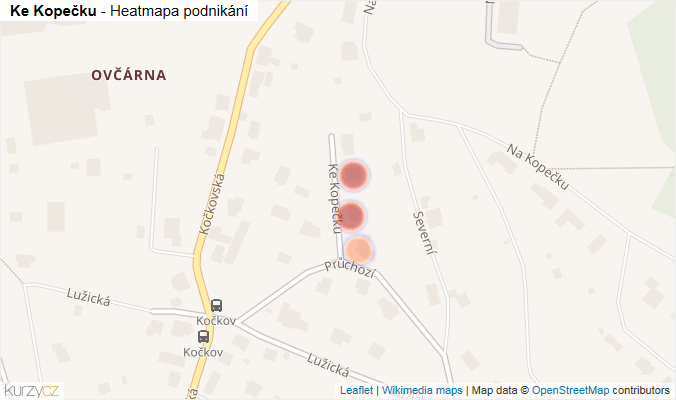 Mapa Ke Kopečku - Firmy v ulici.