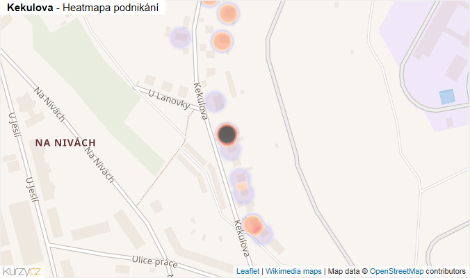 Mapa Kekulova - Firmy v ulici.