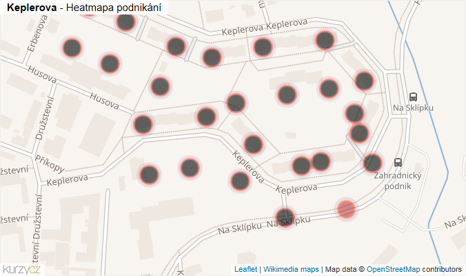 Mapa Keplerova - Firmy v ulici.