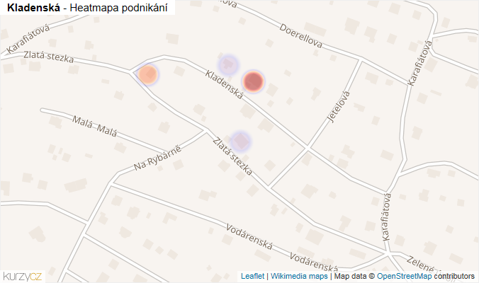Mapa Kladenská - Firmy v ulici.