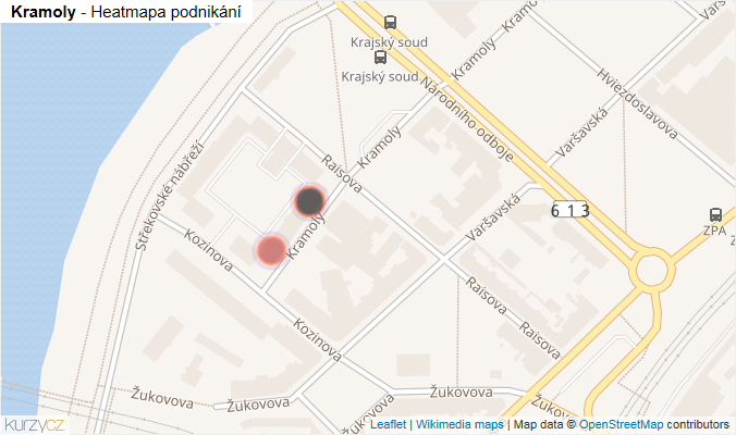 Mapa Kramoly - Firmy v ulici.