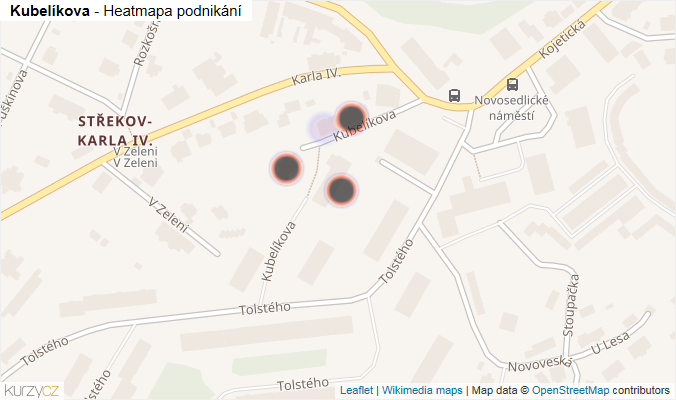 Mapa Kubelíkova - Firmy v ulici.