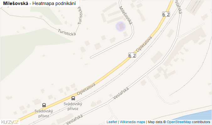 Mapa Milešovská - Firmy v ulici.