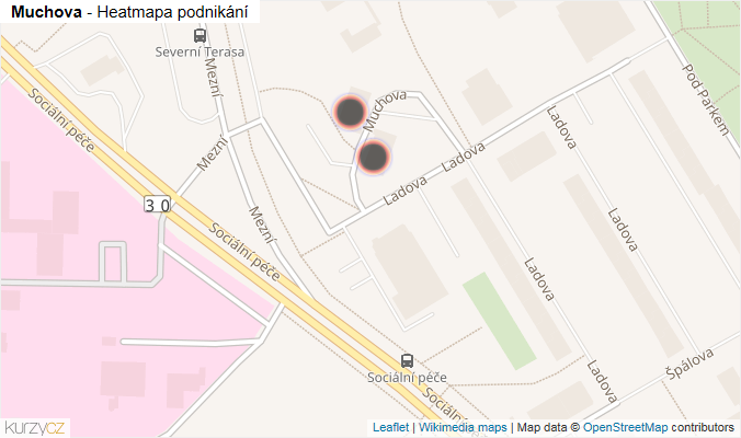Mapa Muchova - Firmy v ulici.