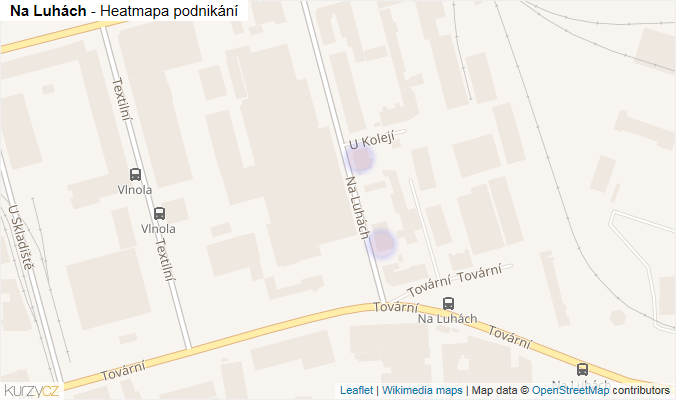 Mapa Na Luhách - Firmy v ulici.