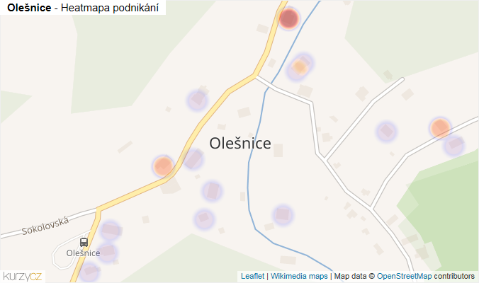 Mapa Olešnice - Firmy v části obce.