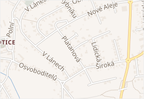 Platanová v obci Ústí nad Labem - mapa ulice