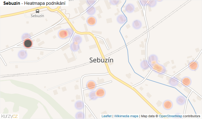Mapa Sebuzín - Firmy v části obce.
