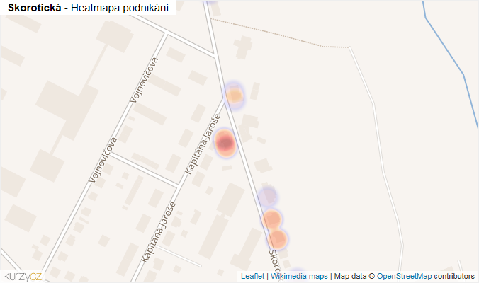 Mapa Skorotická - Firmy v ulici.