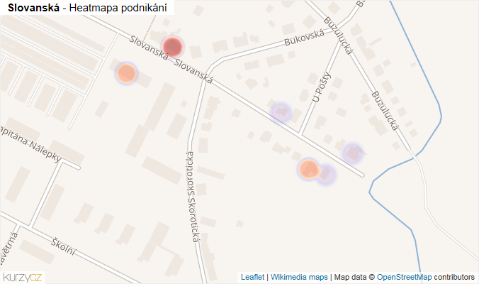 Mapa Slovanská - Firmy v ulici.