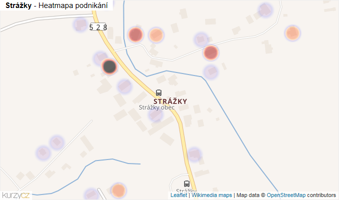 Mapa Strážky - Firmy v části obce.