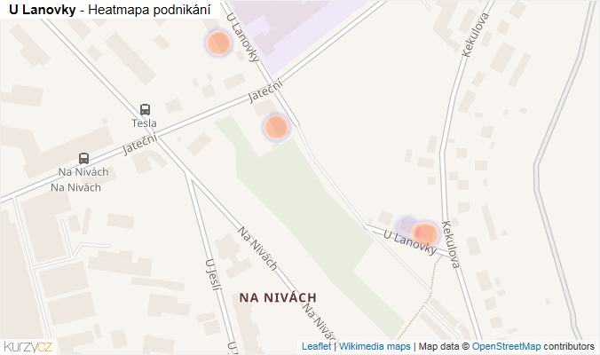 Mapa U Lanovky - Firmy v ulici.