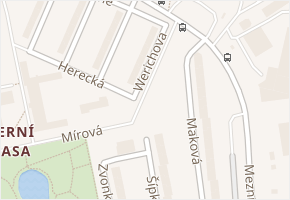 Werichova v obci Ústí nad Labem - mapa ulice