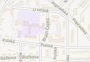 Bratří Čapků v obci Ústí nad Orlicí - mapa ulice