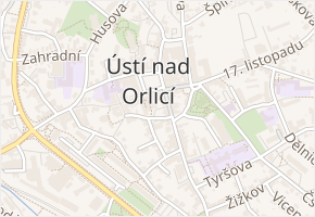Černá v obci Ústí nad Orlicí - mapa ulice