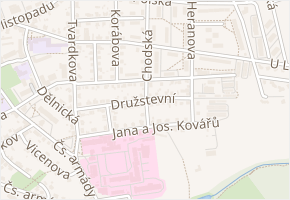 Družstevní v obci Ústí nad Orlicí - mapa ulice