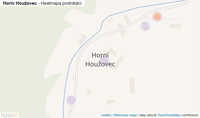 Mapa Horní Houžovec - Firmy v části obce.