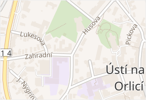 Husova v obci Ústí nad Orlicí - mapa ulice