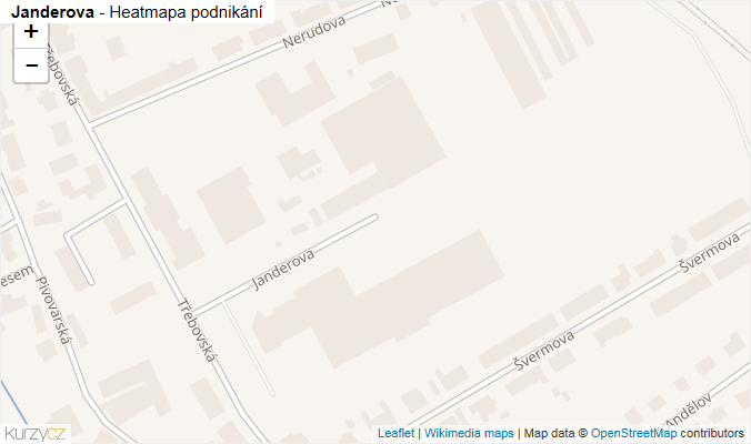 Mapa Janderova - Firmy v ulici.