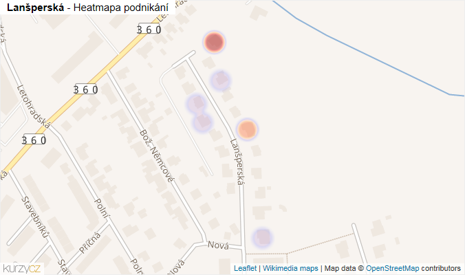 Mapa Lanšperská - Firmy v ulici.