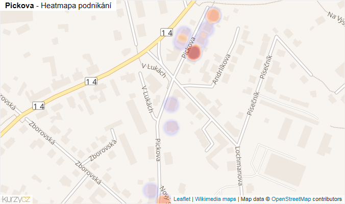 Mapa Pickova - Firmy v ulici.