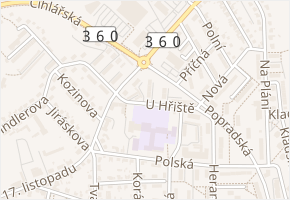 U Hřiště v obci Ústí nad Orlicí - mapa ulice