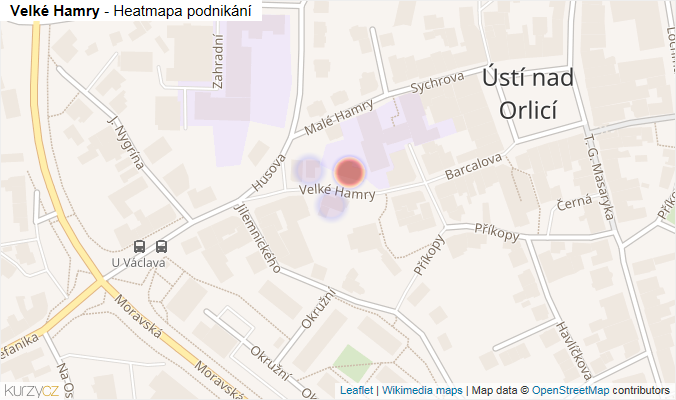 Mapa Velké Hamry - Firmy v ulici.