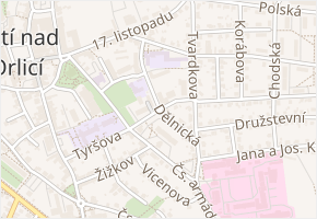 Větrná v obci Ústí nad Orlicí - mapa ulice