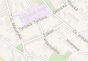 Žižkov v obci Ústí nad Orlicí - mapa ulice