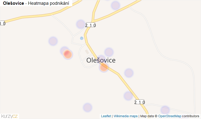 Mapa Olešovice - Firmy v části obce.