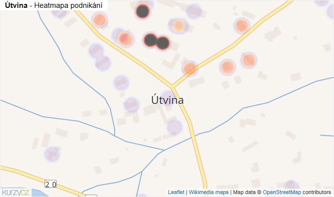 Mapa Útvina - Firmy v části obce.