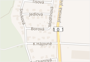 Borová v obci Úvaly - mapa ulice