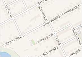 Chorvatská v obci Úvaly - mapa ulice