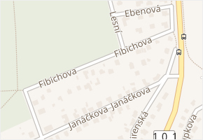 Fibichova v obci Úvaly - mapa ulice