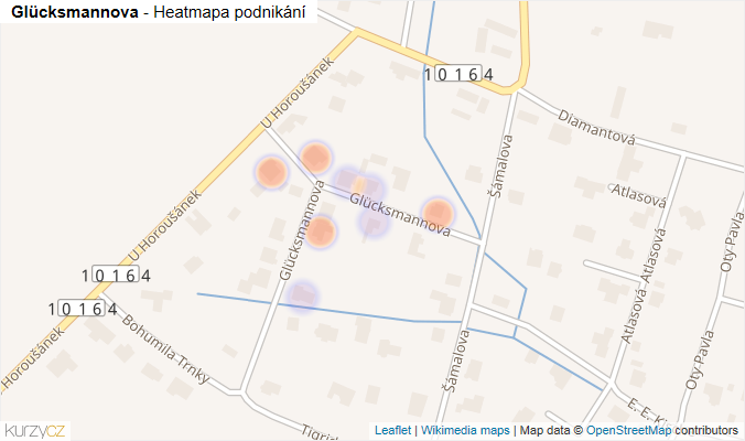 Mapa Glücksmannova - Firmy v ulici.
