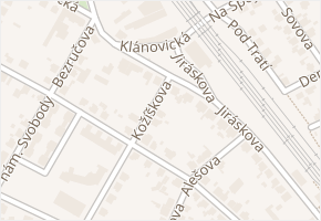 Kožíškova v obci Úvaly - mapa ulice