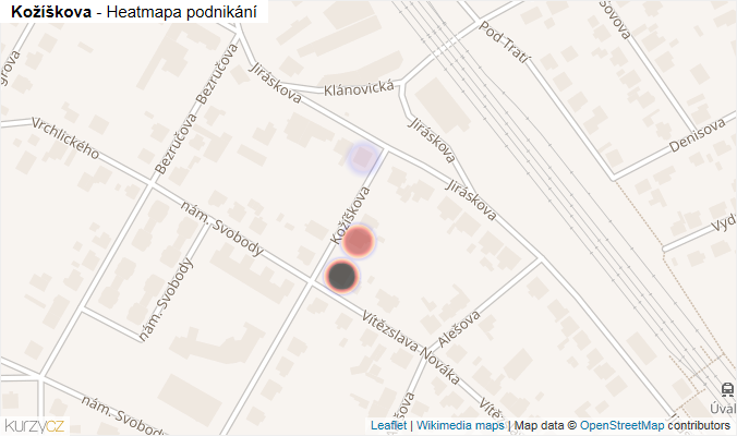 Mapa Kožíškova - Firmy v ulici.