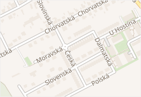 Moravská v obci Úvaly - mapa ulice