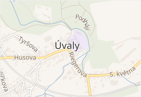 Na Stráni v obci Úvaly - mapa ulice