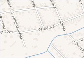 Nerudova v obci Úvaly - mapa ulice