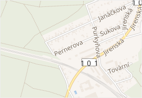 Pernerova v obci Úvaly - mapa ulice
